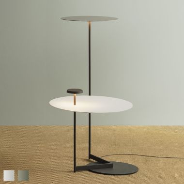 FLAT FLOOR LAMP WITH TABLE REFLECTOR DOUBLE