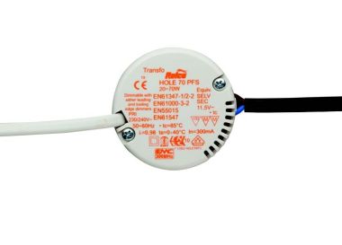 Electronic transformer for HOLE 70 PFS halogen lamps