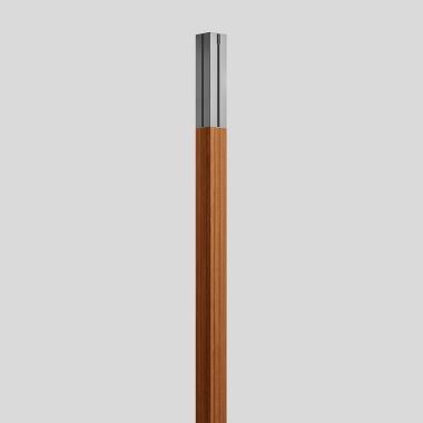 WOODEN POLE SILVER ALU AND LAMINATED WOOD 6M STRAIGHT