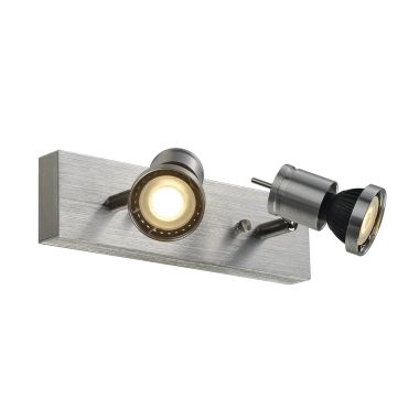 ASTO 2 WALL AND CEILING LIGHT, DOUBLE-HEADED, QPAR51, BRUSHE