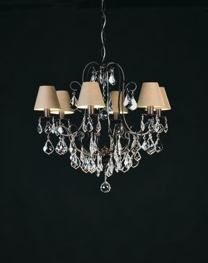 ASTI CHANDELIER 1510-6 CRISTAL SILVER RUST 6XE14 LAMPSHADE