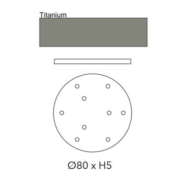 PLATE A ROUND PLATE FOR GLO, LIT, MOM Ø80 9-FIT TITANIUM