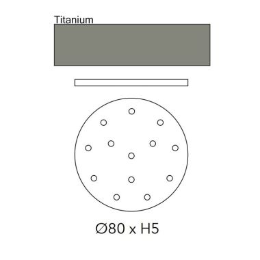 PLATE A ROUND PLATE FOR GLO, LIT, MOM Ø80 13-FIT TITANIUM