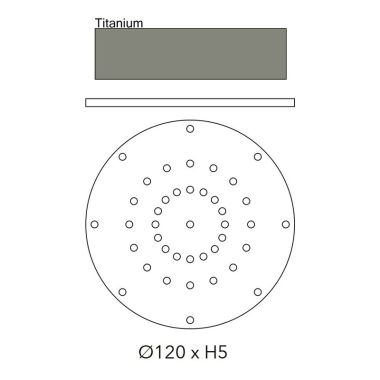 PLATE A ROUND PLATE FOR GLO, LIT, MOM Ø120 41-FIT TITANIUM