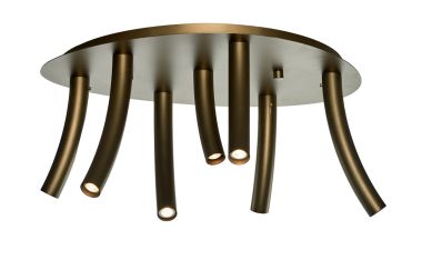 MACARONI 8204-PL7 PLAFONDLAMP STEEN 7X MR11 MINI GU10 BRONS