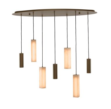 VOLTERRA 1380-S4+3T-OV-ALBAST-BRONZO SUSPENSION 4XLED 3XGU10