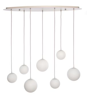 PIANETA SUSPENSION 8107-S7 ORBE VERRE OPALE 15/20CM G9 BEIGE