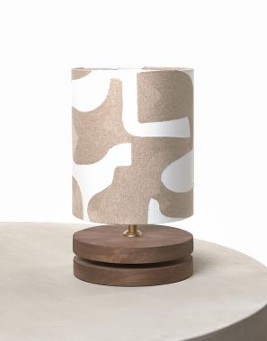 LIVIO LAMPE DE TABLE BOIS ABAT-JOUR 2 DISQUES 1X E27 NATUREL
