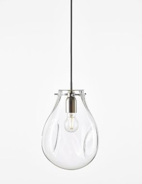 SOAP PENDANT CLEAR BRUSHED SILVER