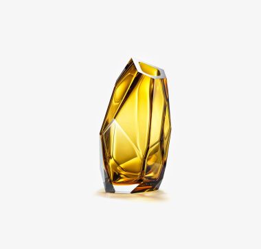 CRYSTAL ROCK VASE LARGE AMBER
