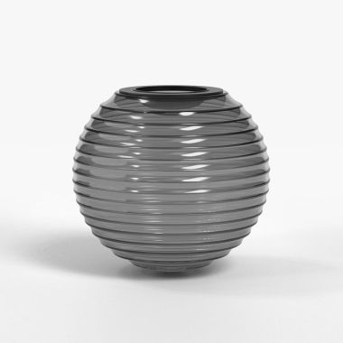 NARA GLOBE RIBBED GLASS SMOKE