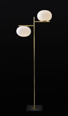 ALBA 383 LAMPADAIRE MÉTAL VERRE SOUFFLÉ 2XE27