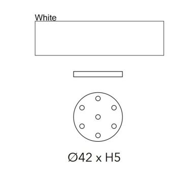 PLATE A ROUND PLATE FOR GLO, LIT, MOM Ø42 7-FIT WHITE