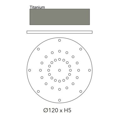 PLATE A ROUND PLATE FOR GLO, LIT, MOM Ø120 41-FIT TITANIUM