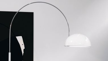 COUPÉ 3320/R LAMPE À ARC CHROMÉ 1XE27 BLANC-NOIR LAQUÉ