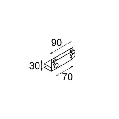 MINI-MULTIPLE TRIMLESS MOUNTING BRACKET BLACK