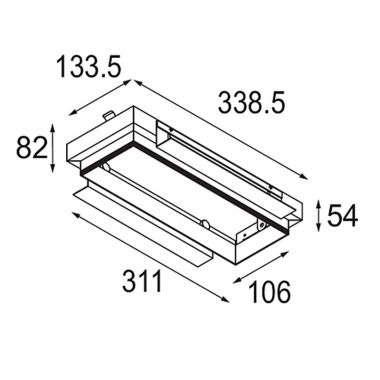 PLASTER KIT RECESSED TRIMLESS 233X233 - 206X206 3X
