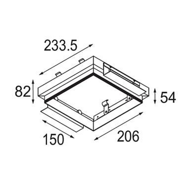 PLASTER KIT RECESSED TRIMLESS 338X133 - 311X106 4X